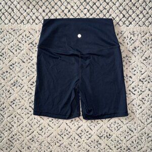 CRZ YOGA Women's Biker Shorts - 6 Inch inseam High Waist Spandex Navy XS NWOT